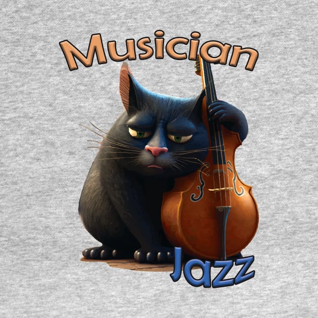 Jazz Musician Cat by MusicianCatsClub